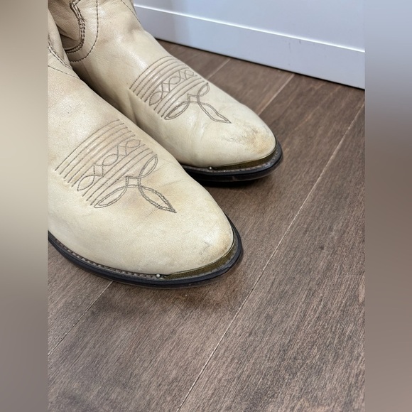 Men's Cream Western Boots - Picture 4 of 6